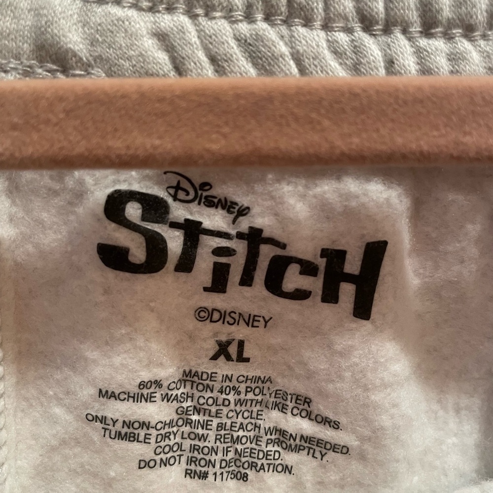 Disney Lilo & Stitch and Angel Grey Lightweight Fleece Jogger Sweatpants Size XL - Picture 4 of 4